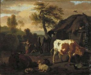 Landscape with Animals by Dirck van der Bergen