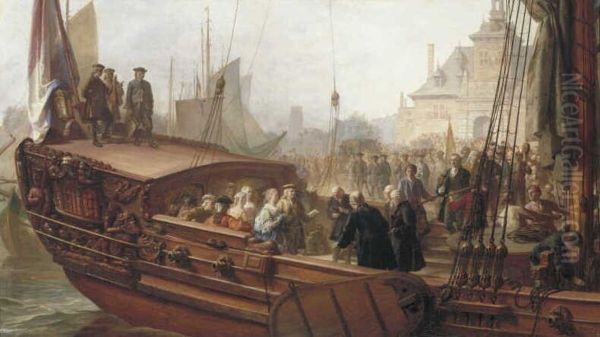 De ontvangst door de Burgemeester van Rotterdam van Prins Willem IV van Oranje en zijn gemalin Anna van Engeland - view 1