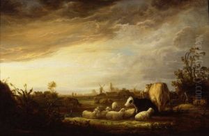 Sunset at Dordrecht by Aelbert Cuyp