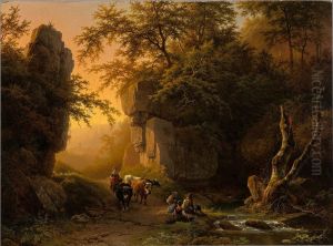 Berglandschap bij ondergaande zon Berglandschap bij ondergaande zon