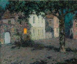 Moonlit City Square in Cherbourg