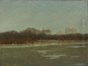 Landschap in Rijswijk by Hermannus Adrianus van Oosterzee