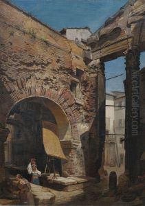 Bogen am Portikus der Octavia in Rom. by unknown