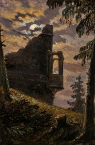 Moonlight Behind a Castle Ruin with Alcove by Carl Gustav Carus