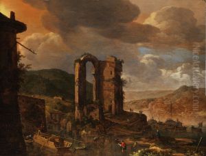 Landscape with Roman Ruin by Herman Saftleven