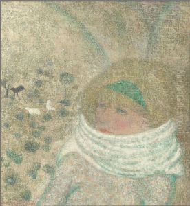 Etude pour ma fille refugiee au Pays de Galles (Mijn dochterke als vluchtelinge in het land van Wales) by Gustave Van De Woestijne
