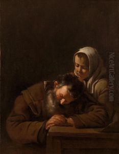 Sleeping Old Man and Girl