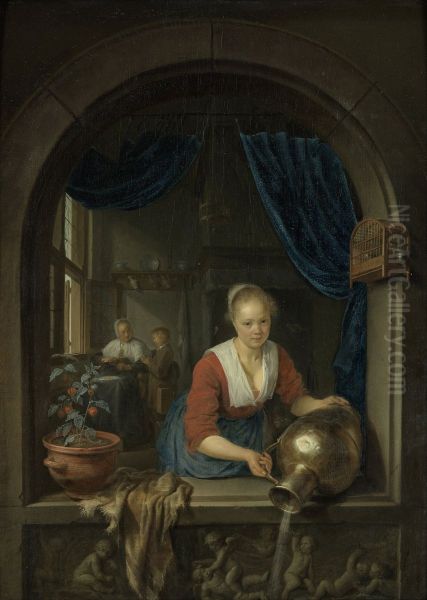 Maidservant at the window - view 1
