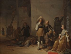 Requisitie op de deel van een boerderij by Pieter Symonsz Potter