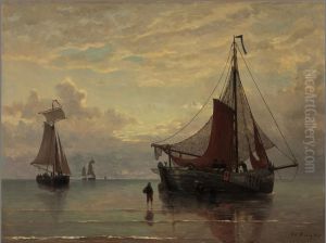 Sunset on the Dutch coast by Hendrik Willem Mesdag