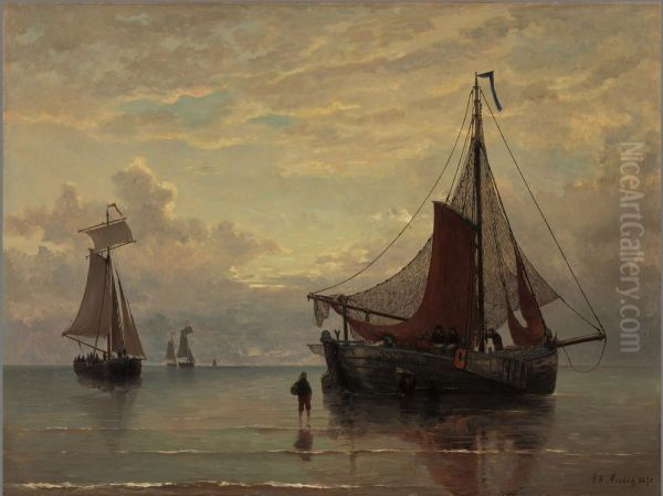 Zonsopgang aan de Hollandsche kust - view 1