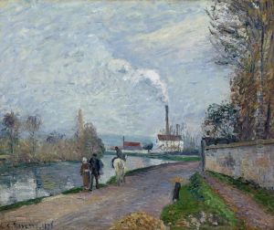 The river Oise at Pontoise by Camille Pissarro