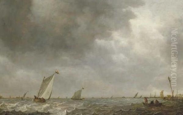 Sailing boats on a lake - view 1