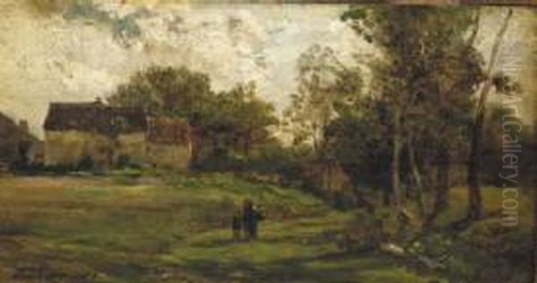 Landscape with farm and trees - view 1