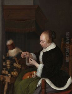 The Spinner by Gerard Ter Borch
