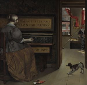 Woman at the virginal by Gabriel Metsu