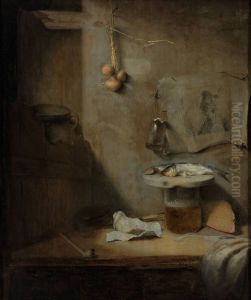 Still Life with Beer, Herring and Pipe by Christopher Paudiss