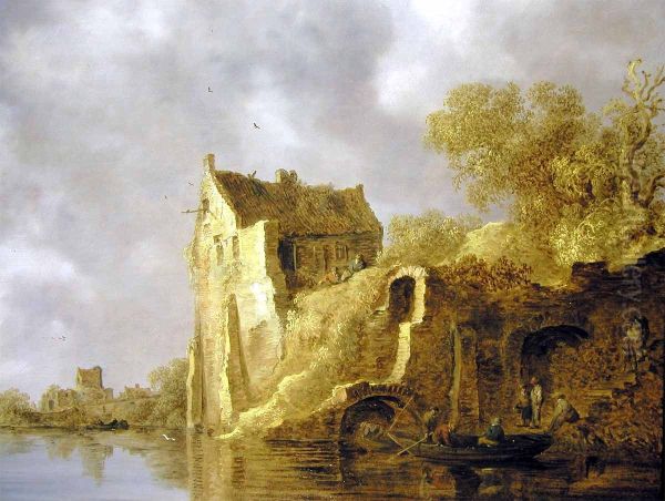 River landscape with a ruin. - view 1