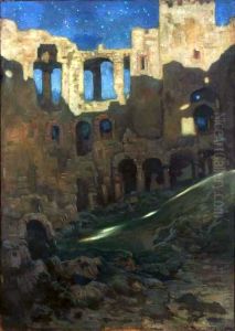 Ruins of the Krzyztopor castle in Ujazd by Kazimierz Stabrowski