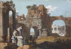 A Classical Landscape with Ruins by Marco Ricci