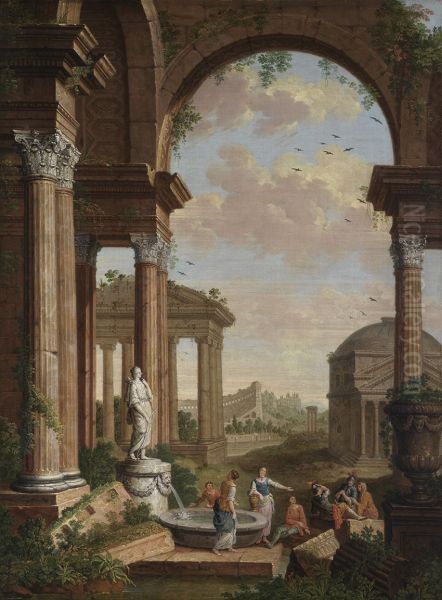 Landschap met Romeinse ruines - view 1