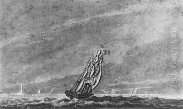 Full Sail off Sandy Hook-Entrance to New York Harbor - view 1