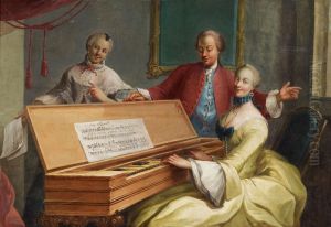 ,,Aria Allegretto". Vornehme Dame am Cembalo. by unknown