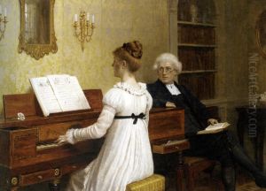 Singing to the Reverend by Edmund Leighton