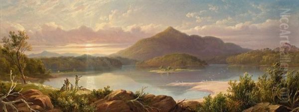 Aborigines Overlooking Lake Tilba And Mt Dromedary - view 1