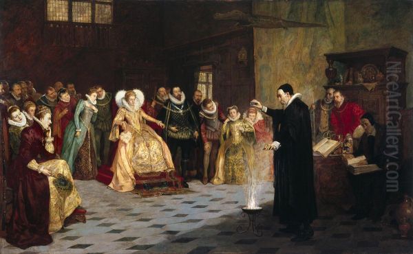John Dee performing an experiment before Queen Elizabeth I. - view 1