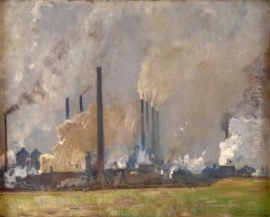 Hoesch Steelworks from North by Eugen Bracht