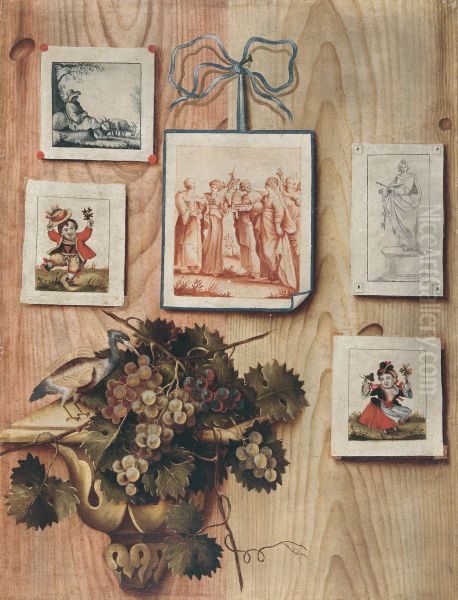 Trompe-l'oeil with Stuck Drawings and Engravings - view 1