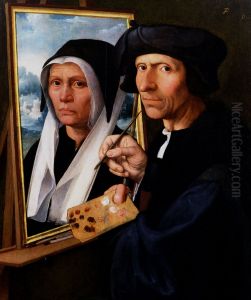 Jacob Cornelisz. van Oostsanen Painting a Portrait of His Wife by Dirck Jacobsz.