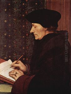 Portrait d'Erasme (1467-1536) ecrivant by Hans Holbein the Younger