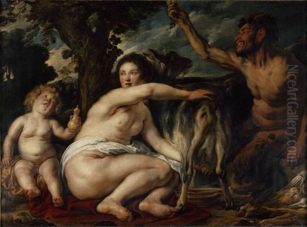 Jugend des Zeus (Die Ziege Amalthea ernahrt Zeus)English:The Childhood of Zeus - view 1