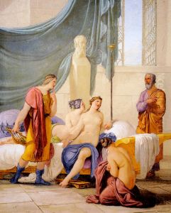 Francesco Hayez,Socrate scopre Alcibiade in un bordello. by Francesco Hayez
