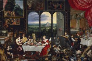 The Senses of Hearing, Touch and Taste by Jan Brughel