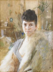 Lady with fur cape