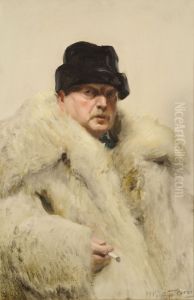 Self-portrait in a wolfskin by Anders Zorn