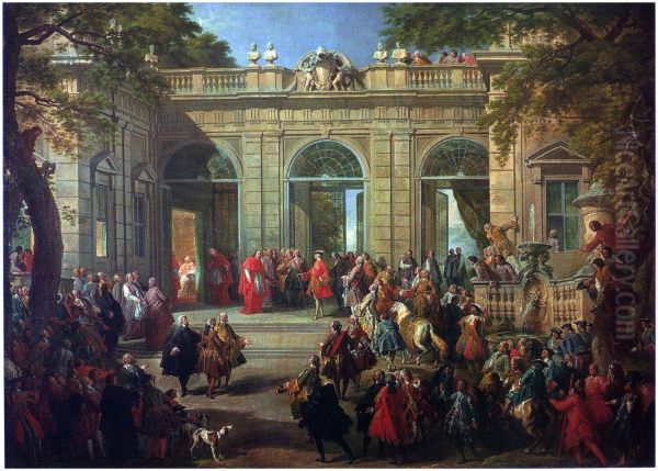 Carlo III di Borbone visiting the Pope Benedetto XIV in the coffee-house of the Quirinale, Rome - view 1