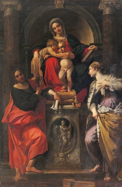 Madonna and Child with Saints John the Baptist, John the Evangelist, and St. Catherine - view 1