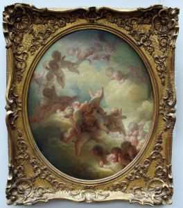 L'essaim d'Amours. by Jean-Honore Fragonard