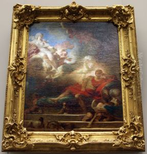Le songe d'amour du guerrier. by Jean-Honore Fragonard