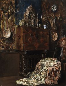 Interior of a cabinet of curiosities by Unidentified painter
