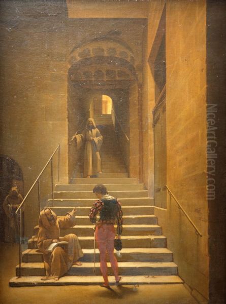 Interieur d'un cloitre a Rome, ou Charles Quint a Yuste. - view 1