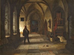 Soldiers in the cloister