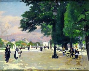 Jardin des Tuileries, Paris by Jules Ernest Renoux