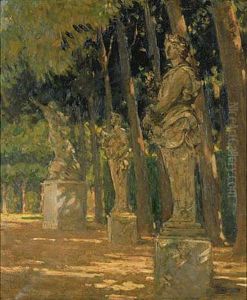 Carrefour at the End of the Tapis Vert Versailles by James Carroll Beckwith