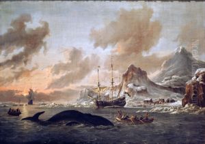 Dutch whalers near Spitsbergen. by Abraham Storck