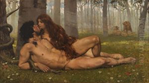 The First kiss of Adam and Eve. by Salvador Viniegra